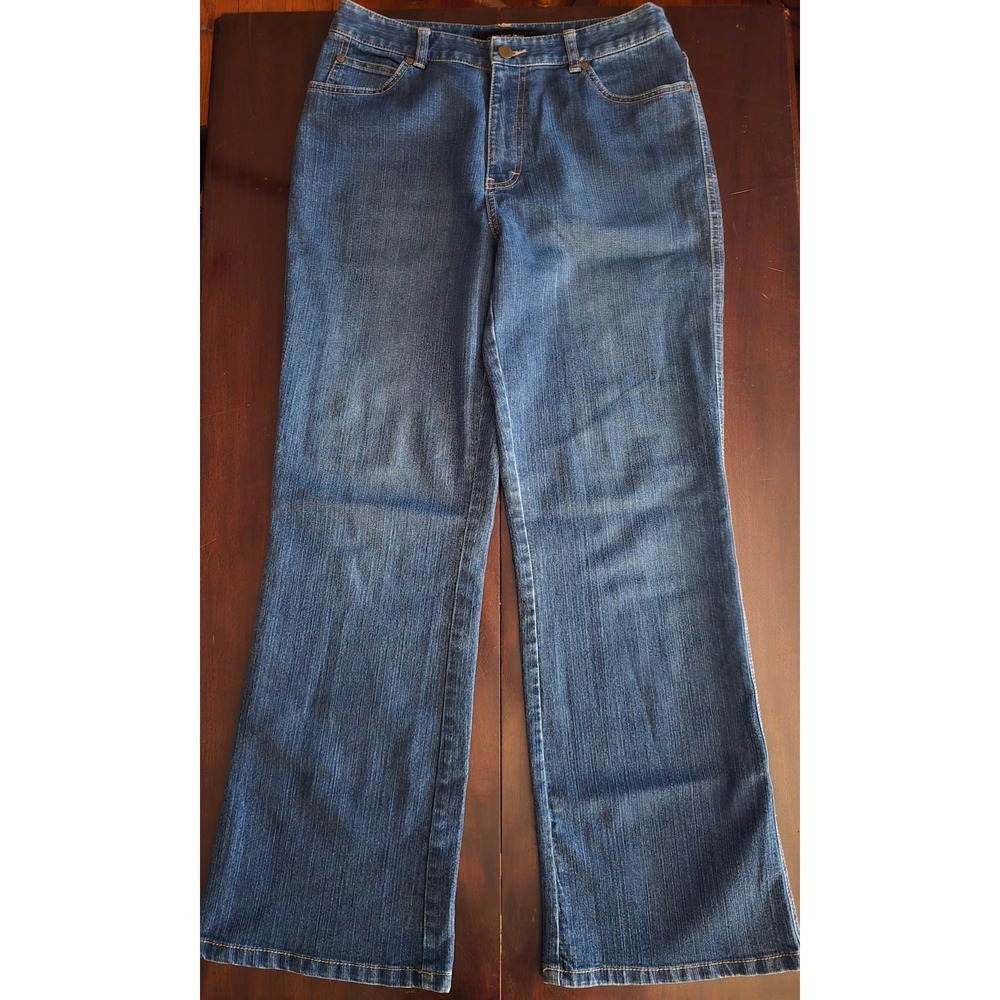 Calvin Klein Jeans Womens 8 Flare Leg High Rise Medium Wash Blue Denim Pants